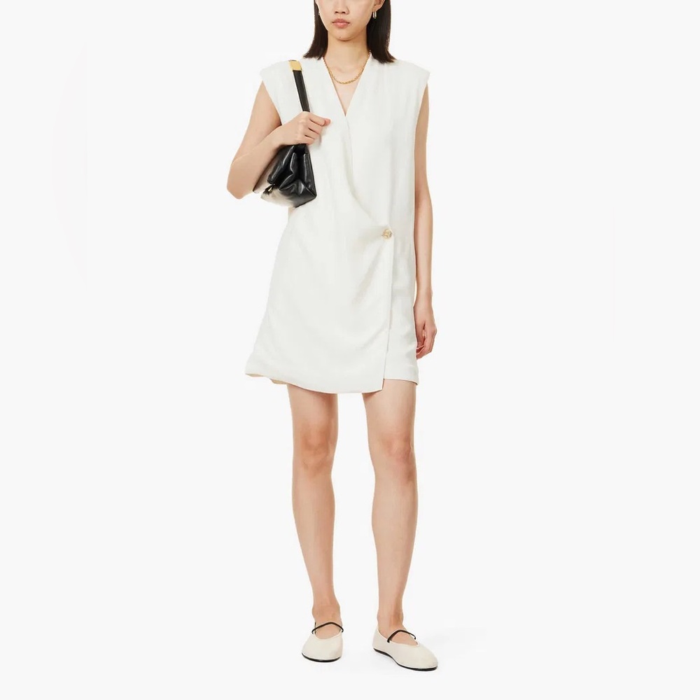 ✨ANINE BING✨Venice Wrap-Front Stretch-Woven Mini Dress